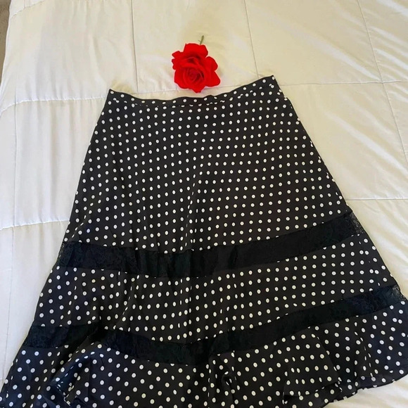 Lewit polka dot lace midi silk skirt - Picture 8 of 10